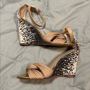 Loeffler Randall Pamela Mignon Knot Wedge Sandals - Size 6 1/2 B